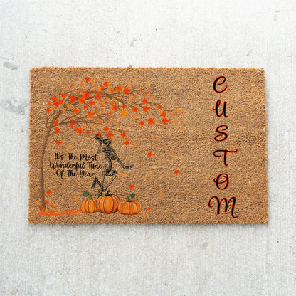 Wonderful Time Skeleton Name Doormat