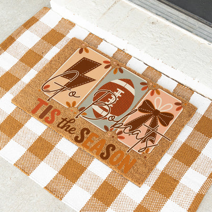 Football Tis The Season Text Doormat