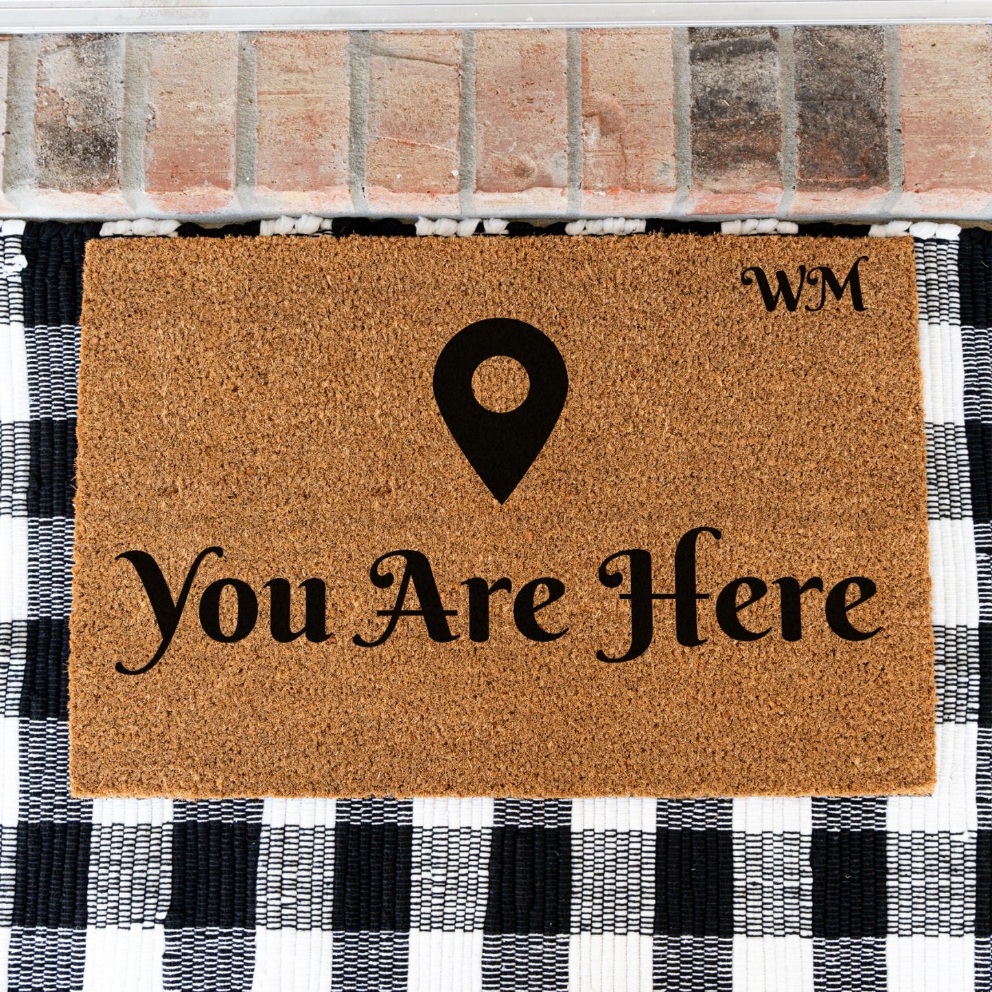 You Are Here Initials Doormat - UV Printed