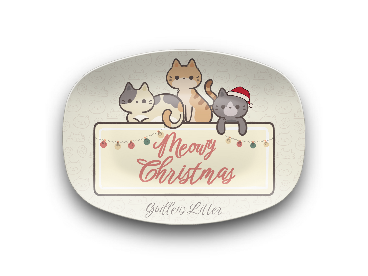 Meowy Christmas Name Platter