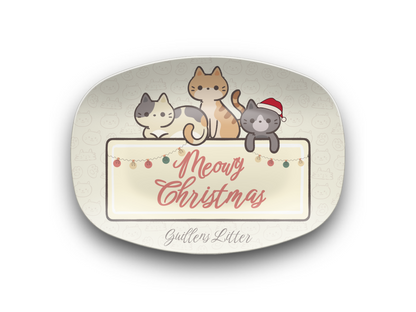 Meowy Christmas Name Platter