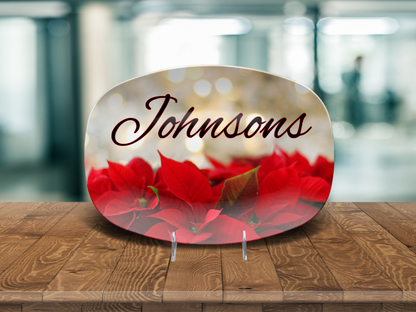 Poinsettas Name Platter