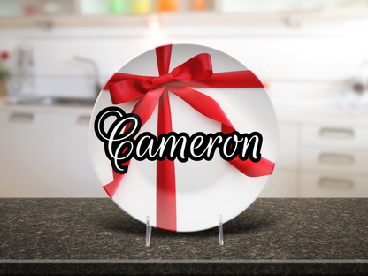 Red Bow Gift Name Plate