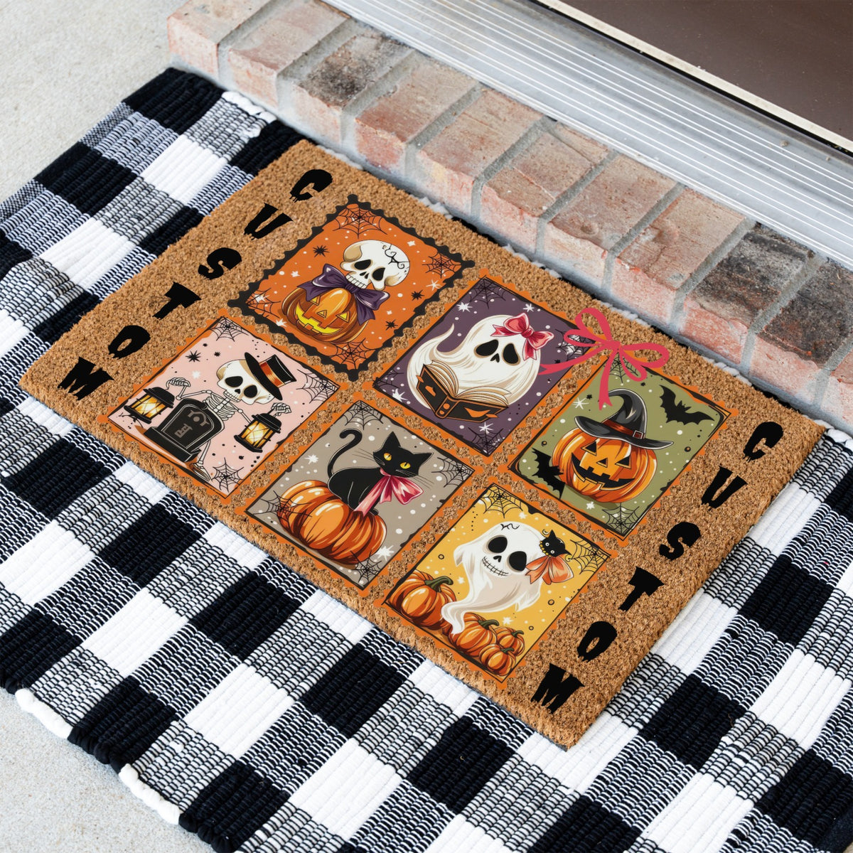 Halloween Squares Names Doormat