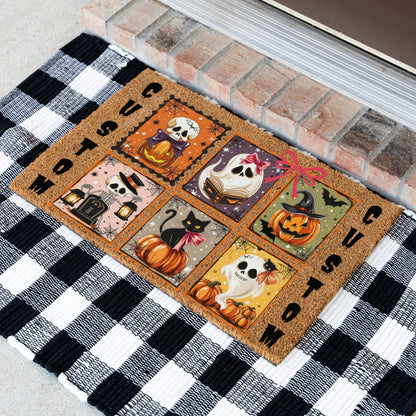 Halloween Squares Names Doormat