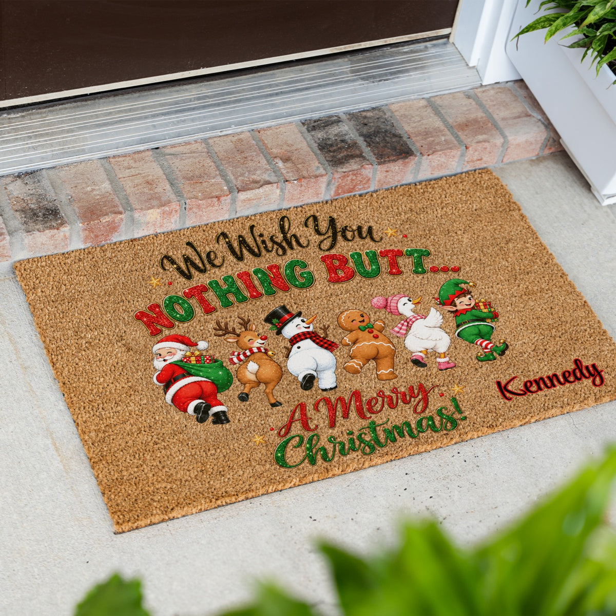 Nothing Butt Christmas Name Doormat