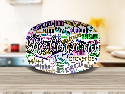 Books of Bible Bright Name Platter