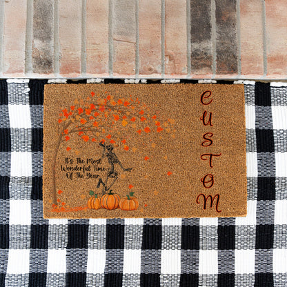 Wonderful Time Skeleton Name Doormat
