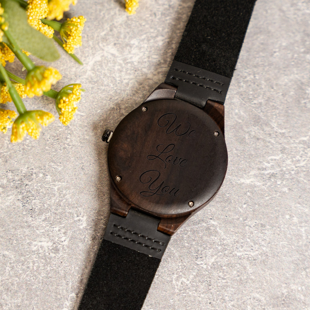 Custom Text Wood Watch - Laser Engraved