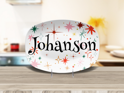 Colorful Star Sparkles Name Platter