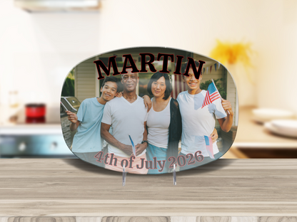 4th of July Photo Name Year Platter