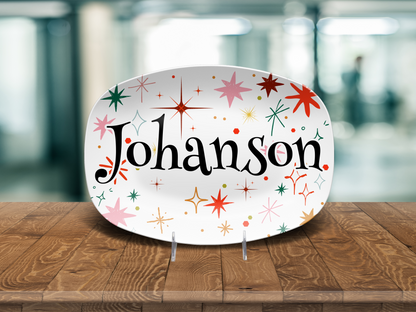 Colorful Star Sparkles Name Platter