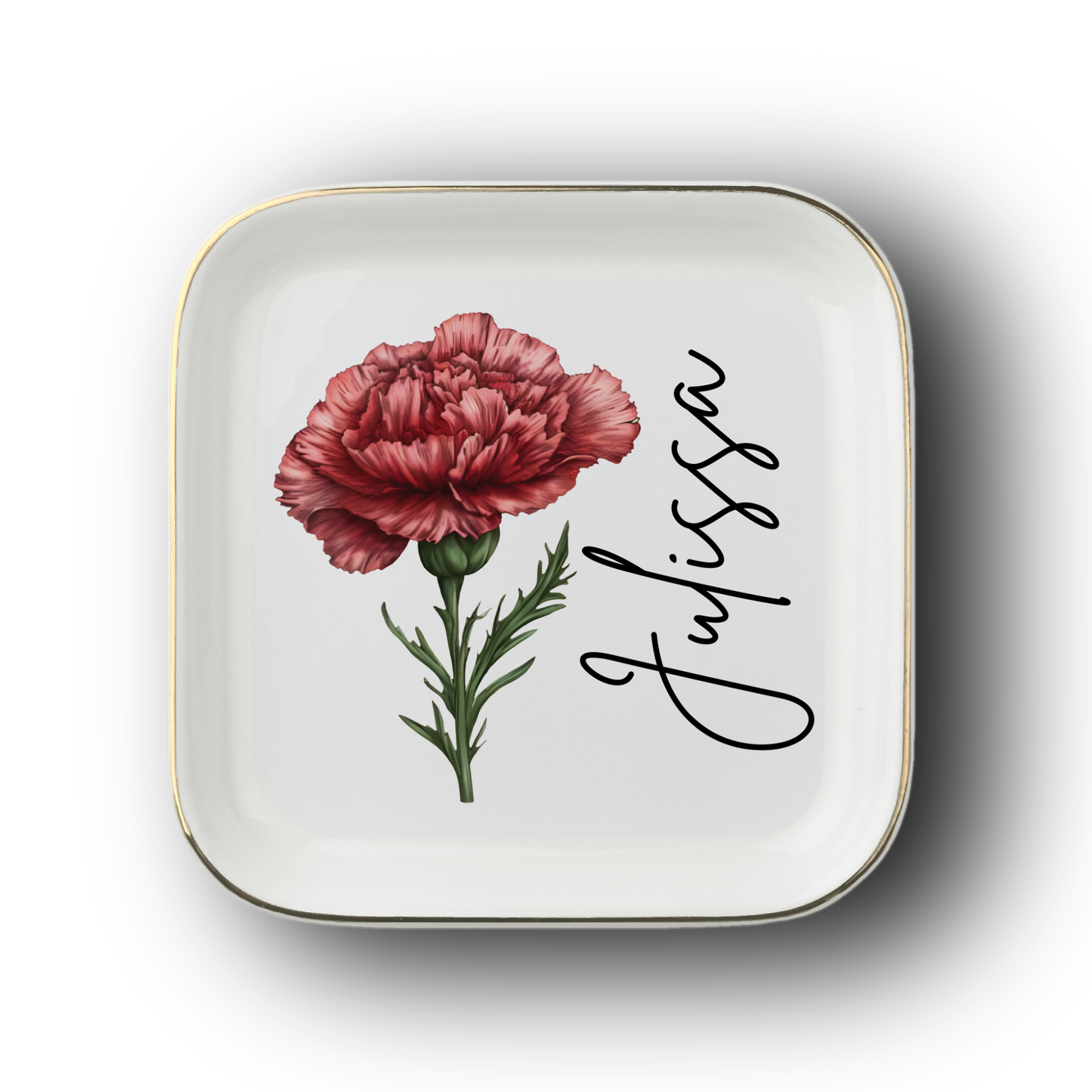Birth Flower Name Jewelry Dish