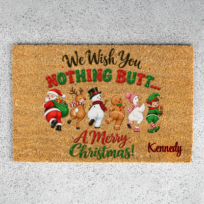 Nothing Butt Christmas Name Doormat