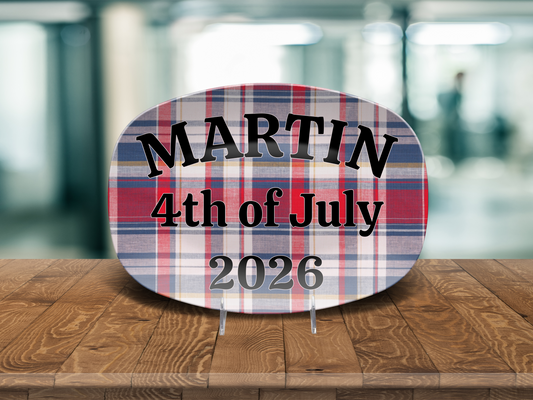 Plaid Name Platter