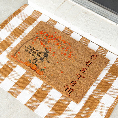 Wonderful Time Skeleton Name Doormat