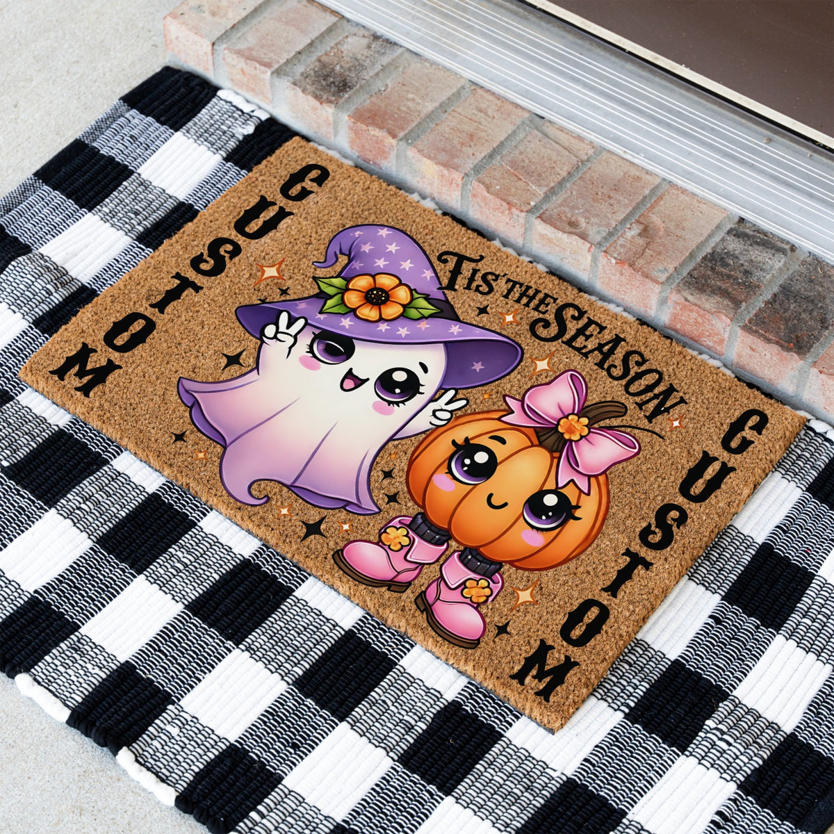 Tis The Season Ghost Pumpkin Names Doormat