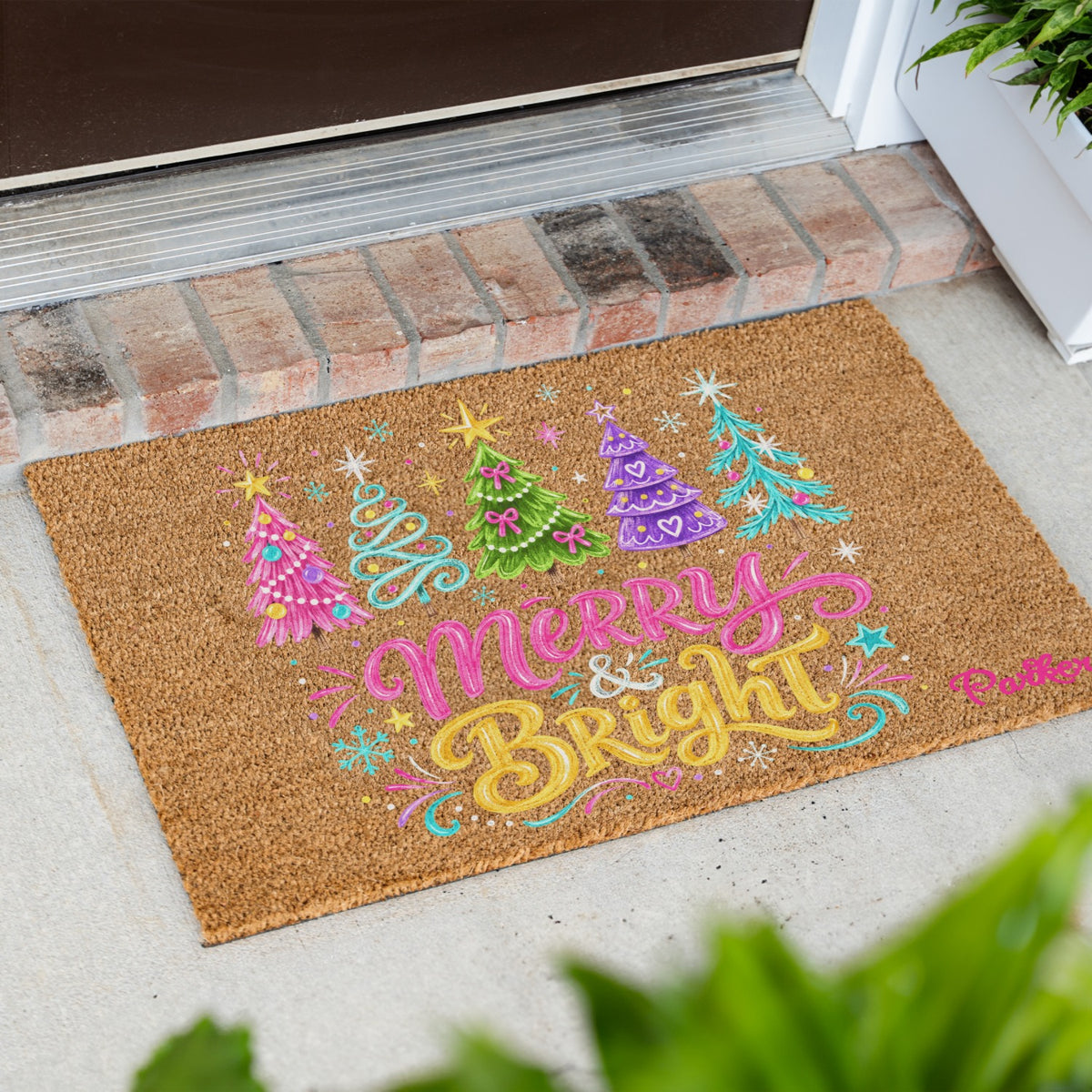 Merry & Bright Trees Name Doormats