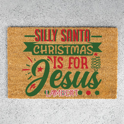 Silly Santa Name Doormat
