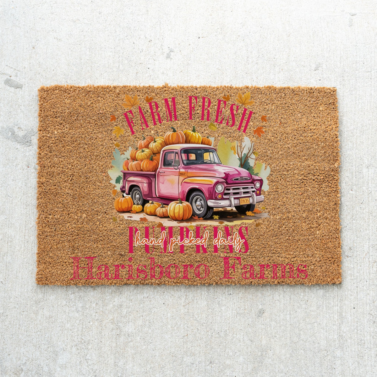 Farm Fresh Picked Pumpkin Name Doormat