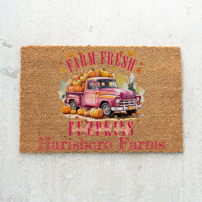 Farm Fresh Picked Pumpkin Name Doormat