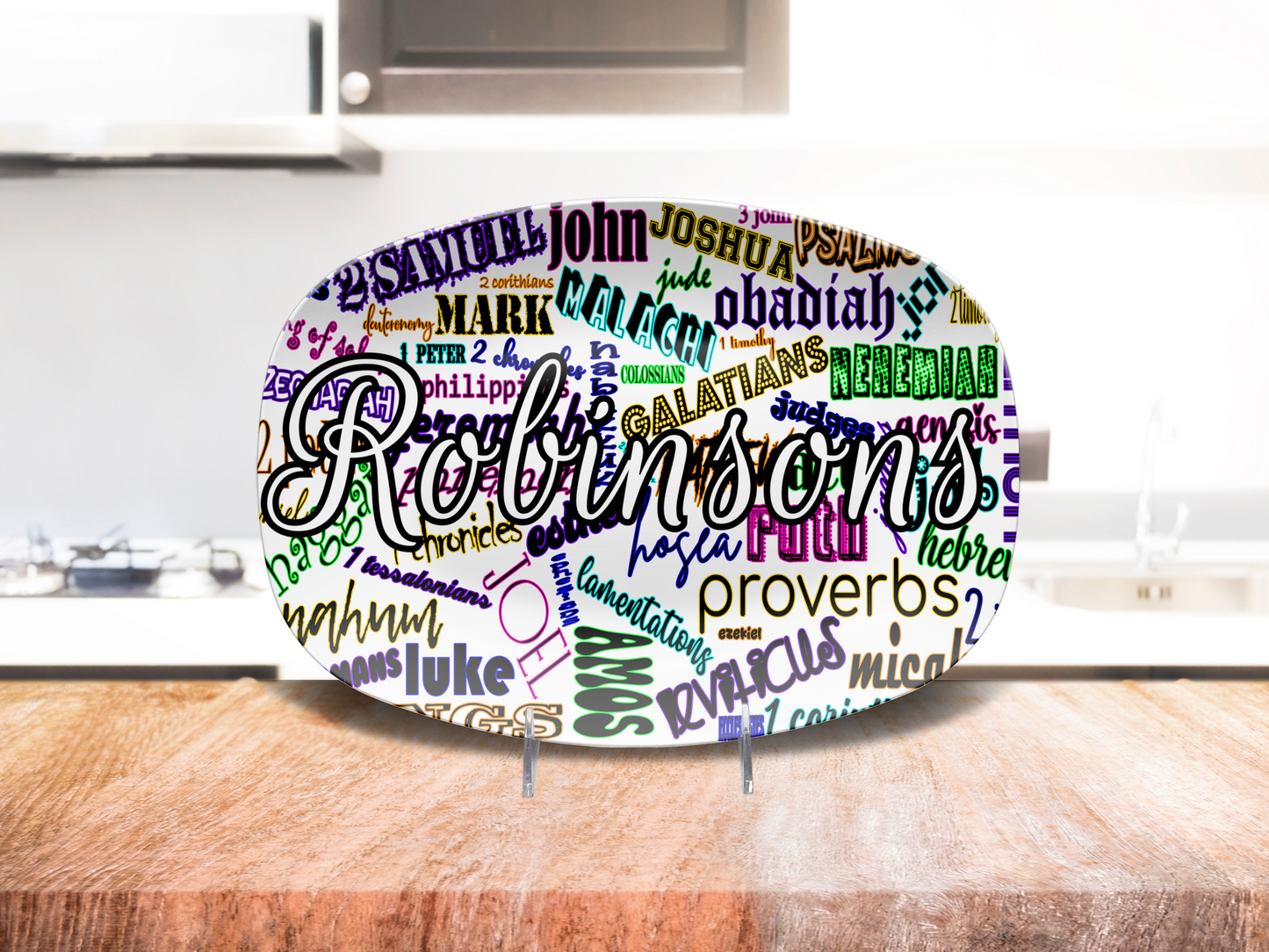 Books of Bible Bright Name Platter