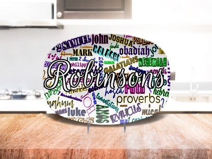 Books of Bible Bright Name Platter