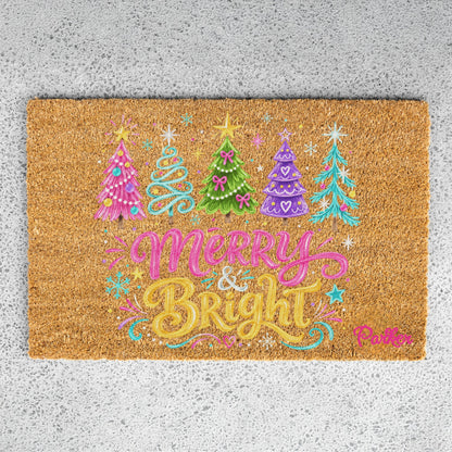 Merry & Bright Trees Name Doormats
