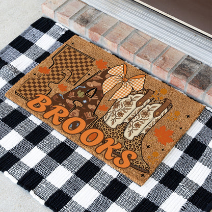 Fall Boots Name UV Printed Doormat