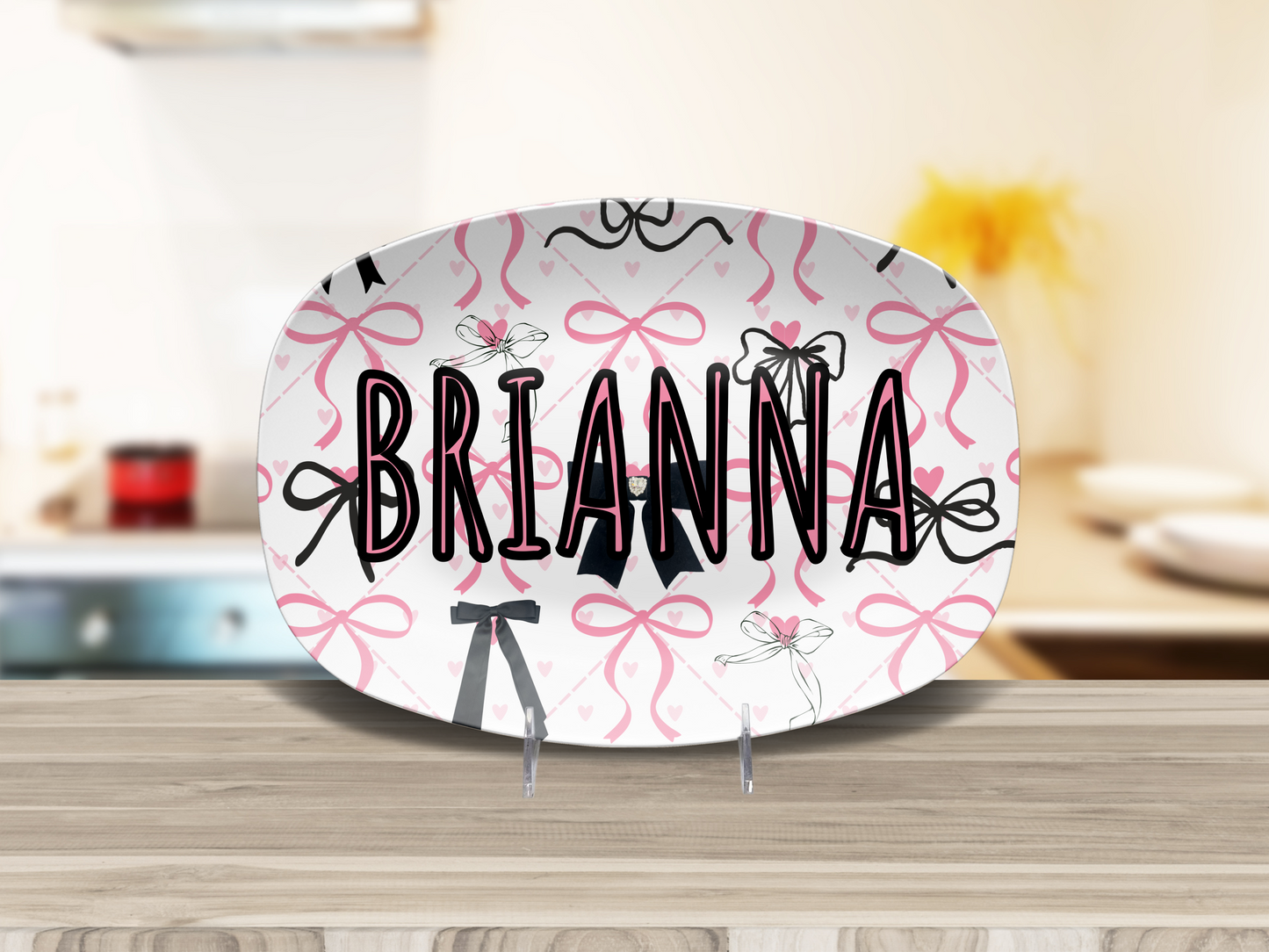 Coquette Bows Name Platter