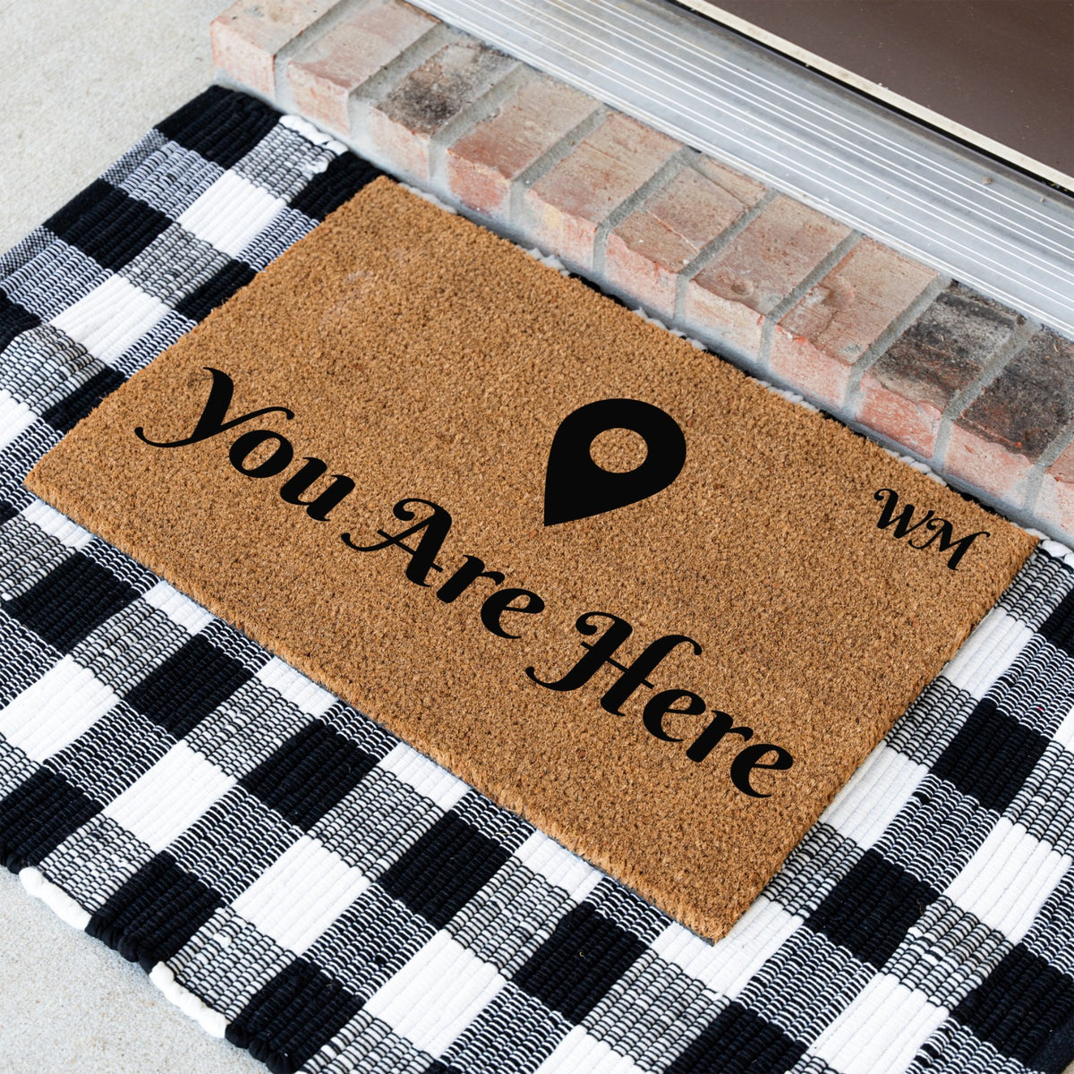 You Are Here Initials Doormat - UV Printed