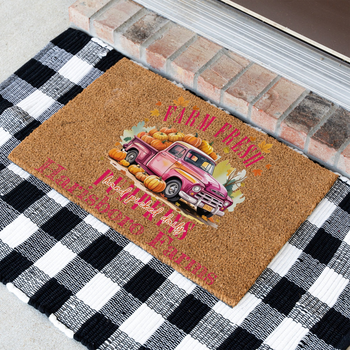 Farm Fresh Picked Pumpkin Name Doormat