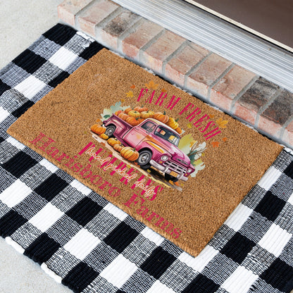 Farm Fresh Picked Pumpkin Name Doormat