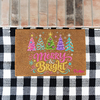 Merry & Bright Trees Name Doormats