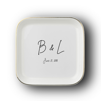 Initials Date Jewelry Dish