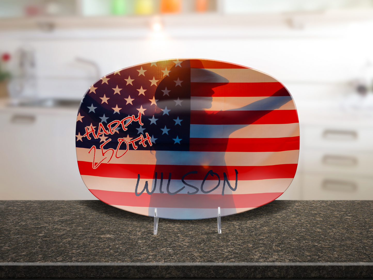 250th Western Flag Name Platter