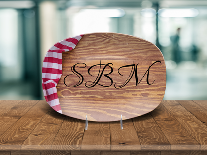 Cloth Woodlike Initial Platter