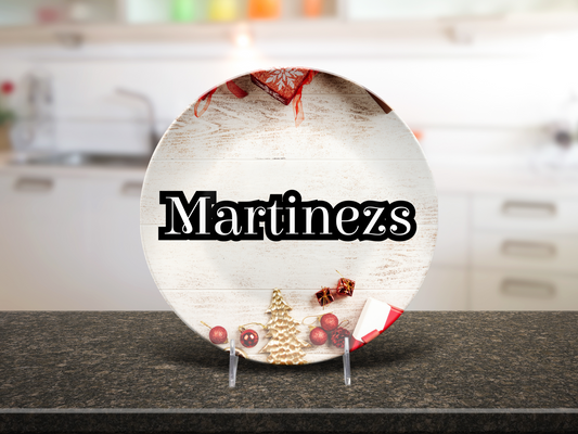 Christmas Wood Look Name Plate