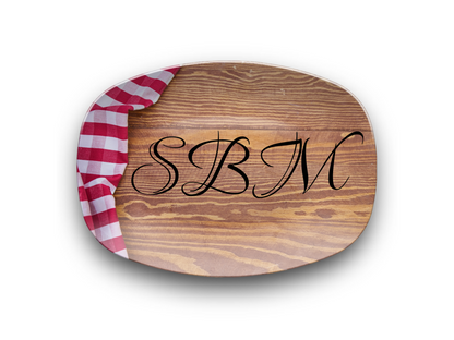 Cloth Woodlike Initial Platter