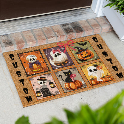 Halloween Squares Names Doormat