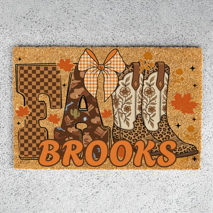 Fall Boots Name UV Printed Doormat