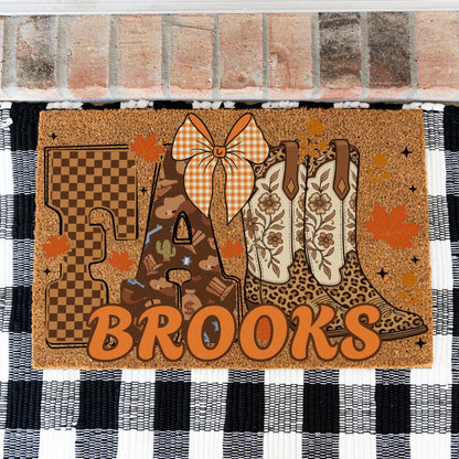 Fall Boots Name UV Printed Doormat