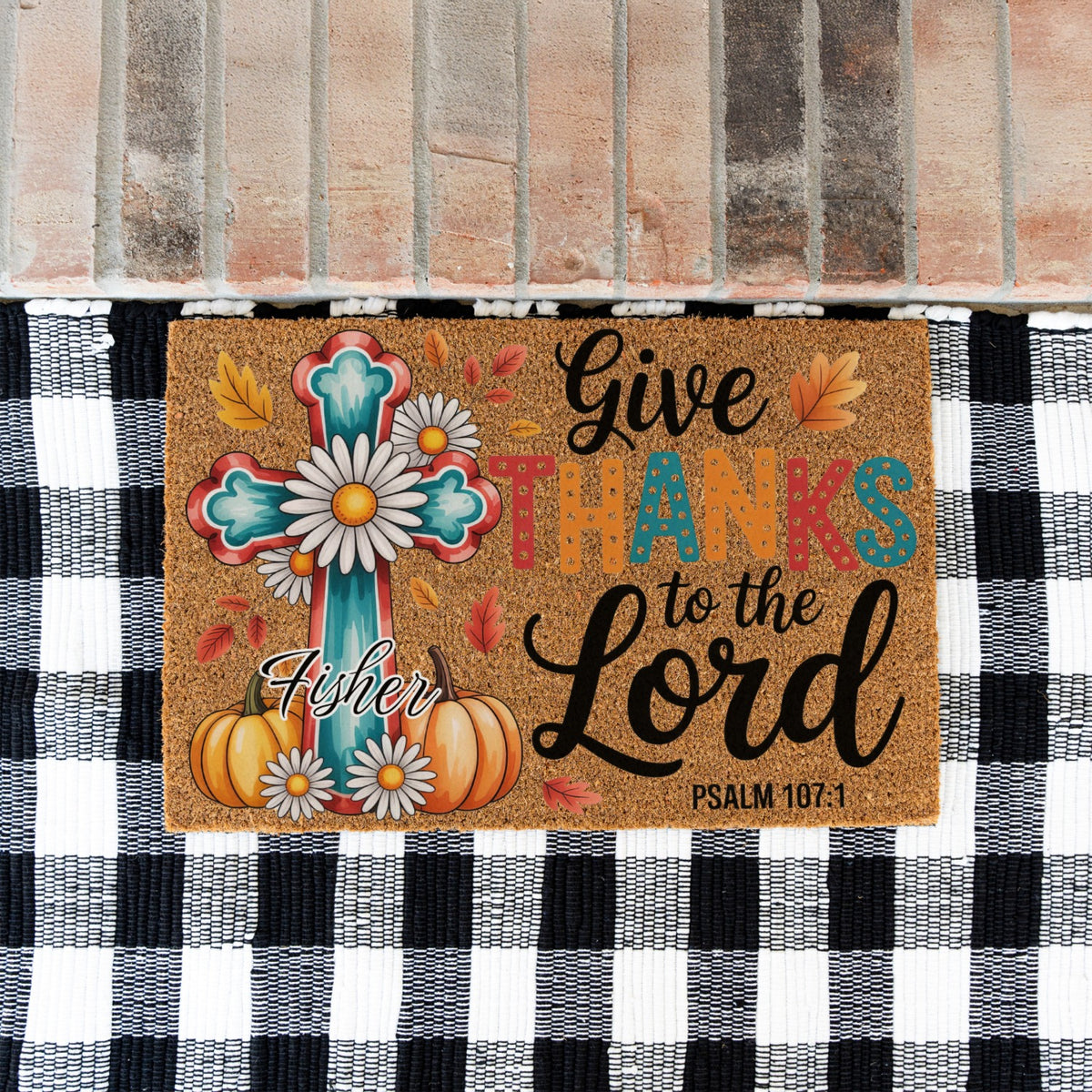 Thanks To The Lord Name Doormat