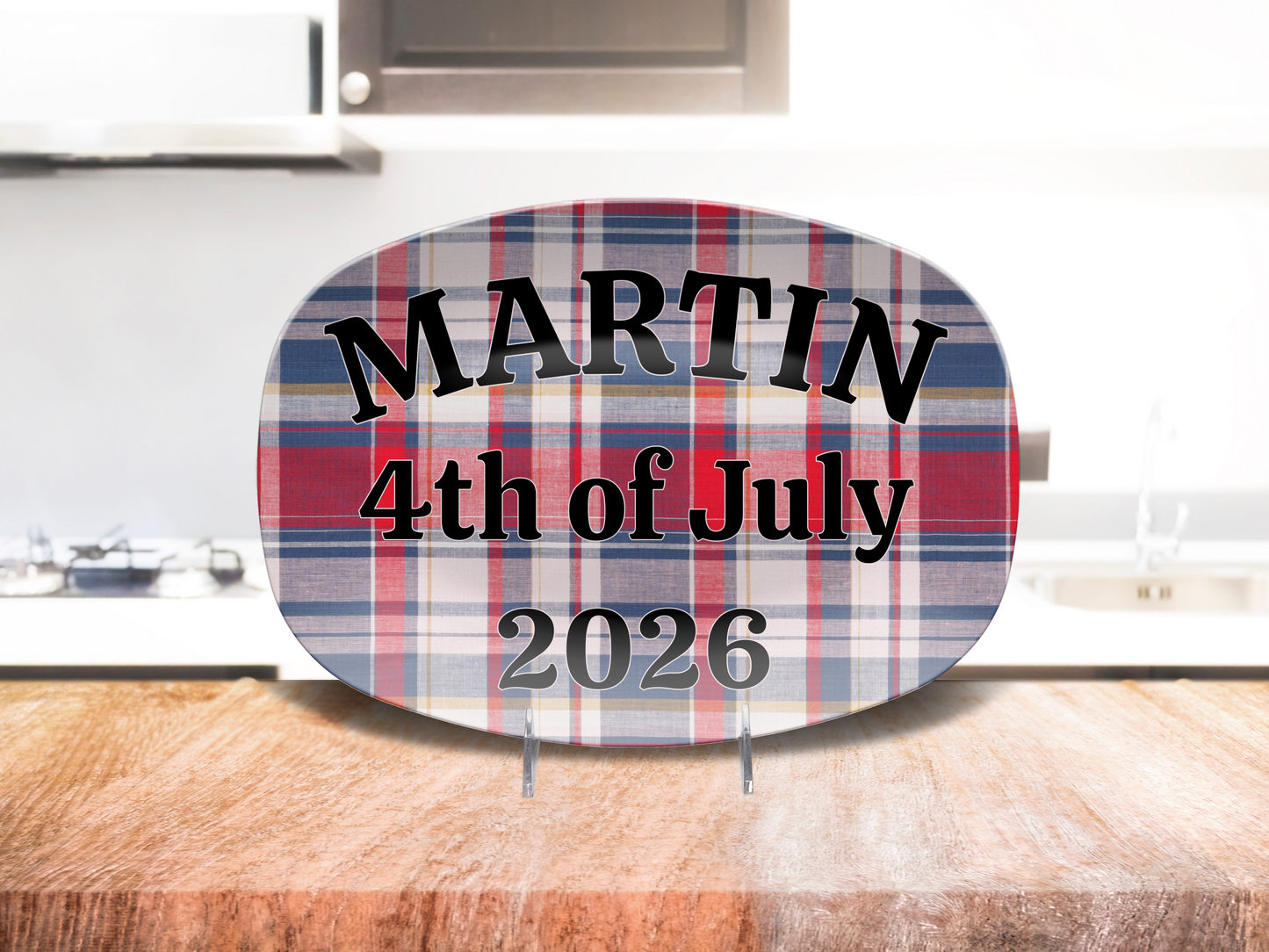 Plaid Name Platter