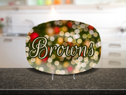 Red Blurred Lights Name Platter