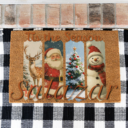 Tis the Season Vintage Name Doormat
