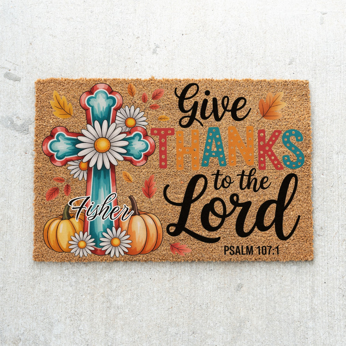 Thanks To The Lord Name Doormat