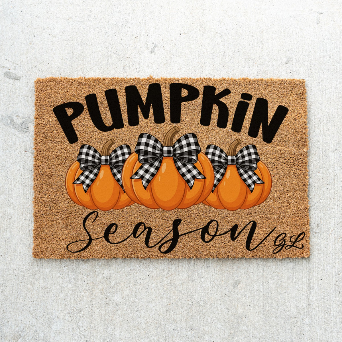 Pumpkins Season Initials UV Printed Doormat