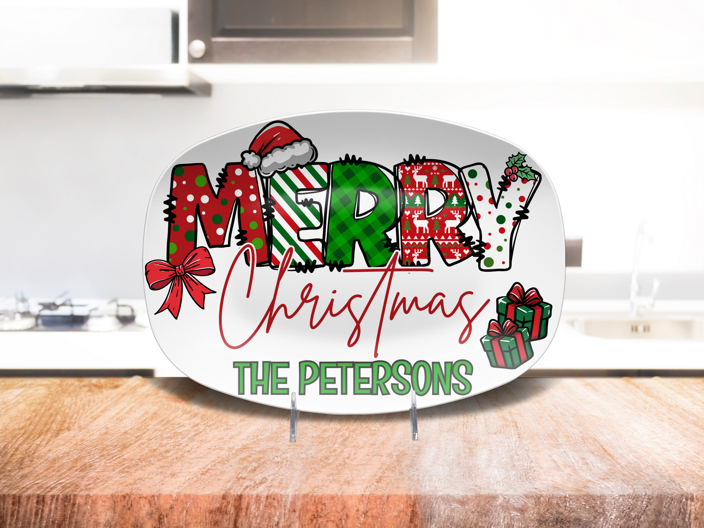 Merry Christmas Name Platter