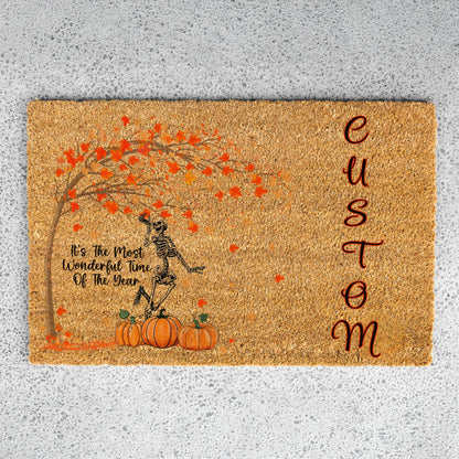 Wonderful Time Skeleton Name Doormat